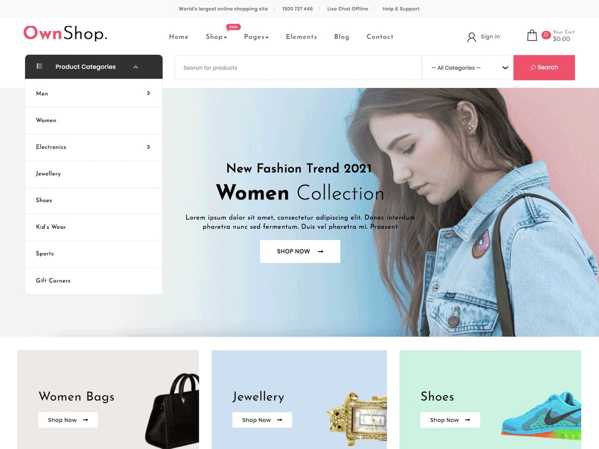 Own Shop By spiraclethemes demo