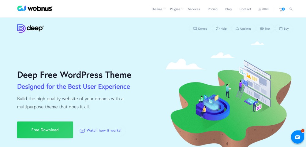 Deep Free WordPress theme