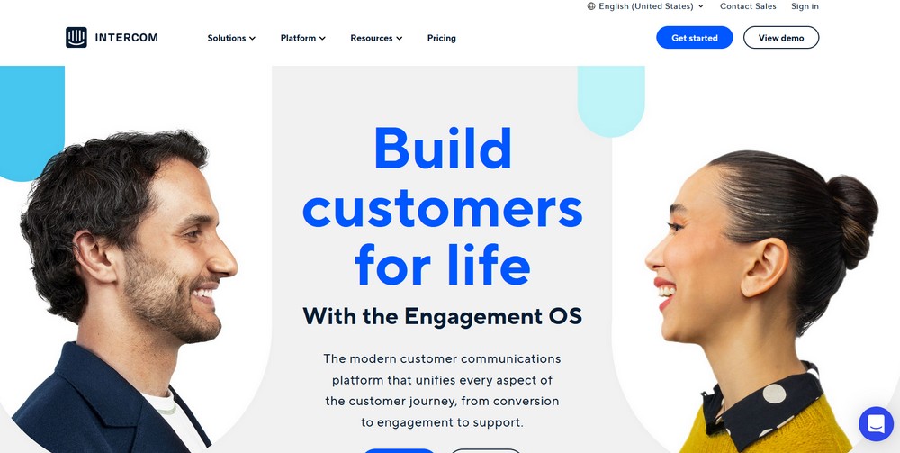 Intercom eCommerce live chat application